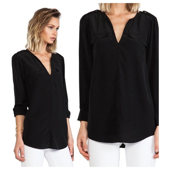 Joie Black Silk Marlo Blouse (S) - Picture 2 of 7